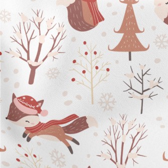 Cute Fox Dressed Up Carefully Lightweight Cotton Poplin