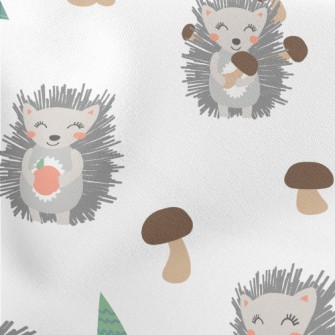 Little Hedgehog Found Deliciou Lightweight Cotton Poplin