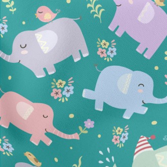 Baby Elephants Playing Casuall Lightweight Cotton Poplin