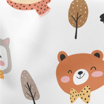 Small Animals Preparing For Wi Lightweight Cotton Poplin