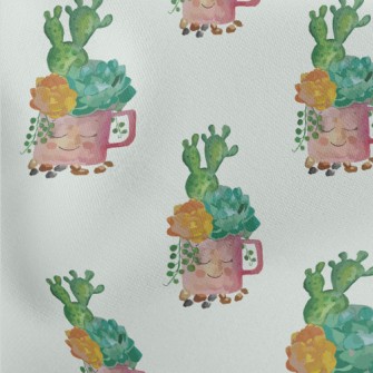 Succulent Plants Growing In Cu Lightweight Cotton Poplin