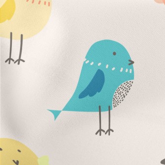 Colorful Bird Practicing Flyin Lightweight Cotton Poplin