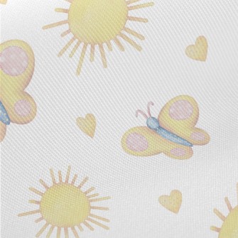 Butterfly With Circle Pattern Midweight Cotton Poplin