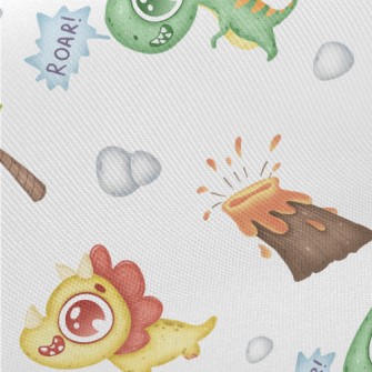 Big-eyed Baby Dinosaur And Vol Midweight Cotton Poplin