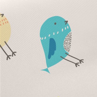Colorful Bird Practicing Flyin Midweight Cotton Poplin