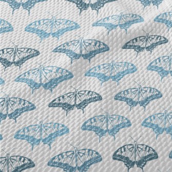 Dancing Blue Butterfly Birdseye Piqué