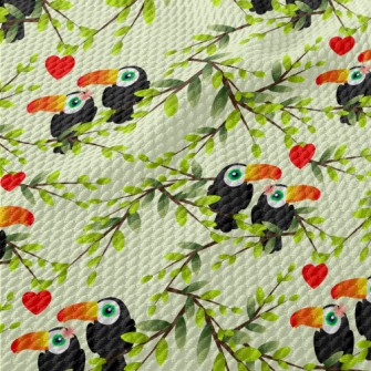 Toucan Couple On The Tree Birdseye Piqué