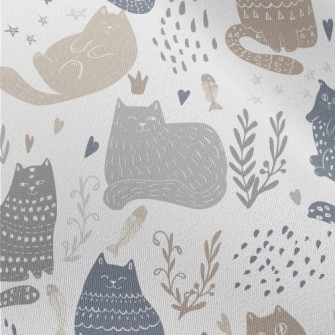 Playful Cat Rendered In Doodle Chiffon