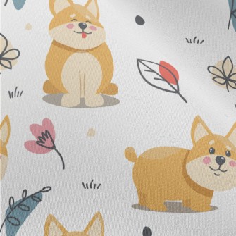 Little Corgi Playing On The Gr Chiffon