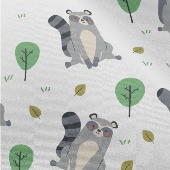 Raccoon Playing On The Grass Chiffon