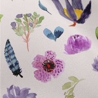 Watercolor Style Purple Flower Chiffon