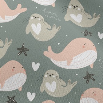 Whales And Seals Playing In Th Chiffon