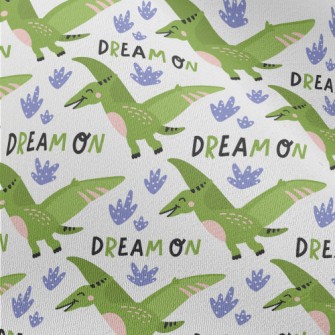 Green Pterosaur Flying High In Chiffon