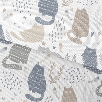 Playful Cat Rendered In Doodle Waterproof Oxford