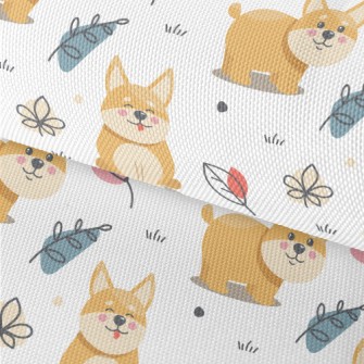 Little Corgi Playing On The Gr Waterproof Oxford