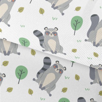 Raccoon Playing On The Grass Waterproof Oxford