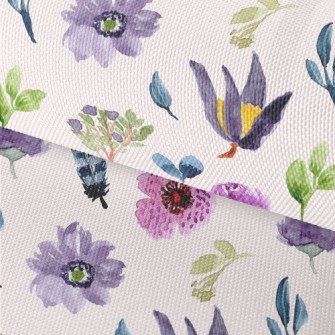 Watercolor Style Purple Flower Waterproof Oxford