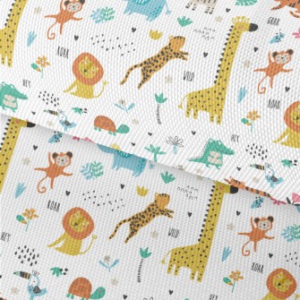 African Animals Playing Togeth Waterproof Oxford