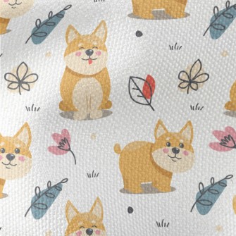 Little Corgi Playing On The Gr Waterproof Canvas