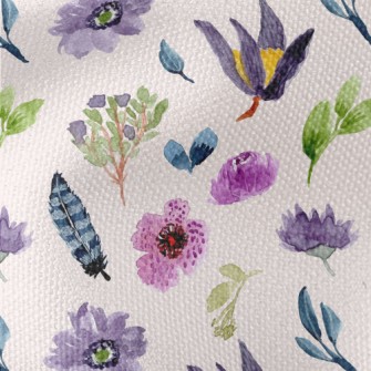 Watercolor Style Purple Flower Waterproof Canvas