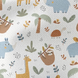 African Animals Living In Peac Waterproof Canvas