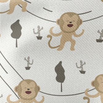 Monkeys Dancing On The Road Waterproof Canvas