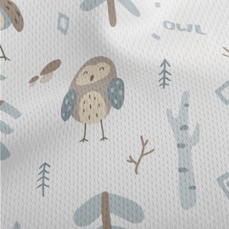 Owl Made Of Color Blocks Athletic Mesh Flat Back