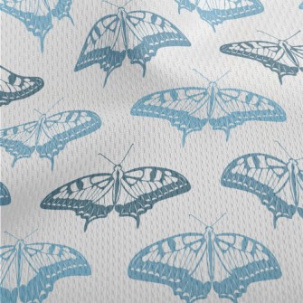 Dancing Blue Butterfly Athletic Mesh Flat Back