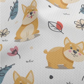 Little Corgi Playing On The Gr Athletic Mesh Flat Back