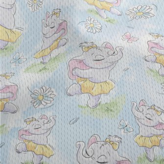 Cute Baby Elephant Ballerina Athletic Mesh Flat Back