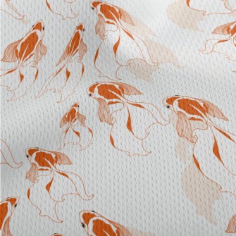 Beautiful Goldfish Swimming In Athletic Mesh Flat Back