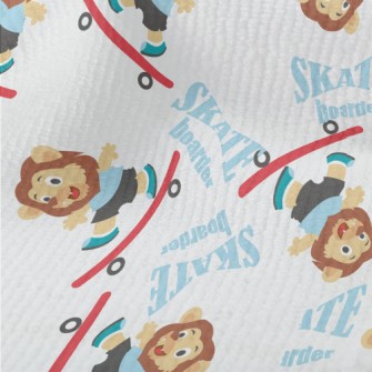Cute Lion Playing Skateboard Terry