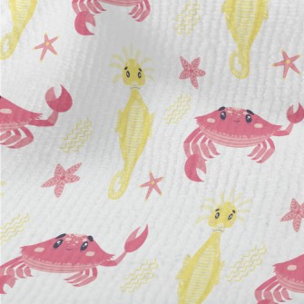Pink Crab And Yellow Seahorse Terry