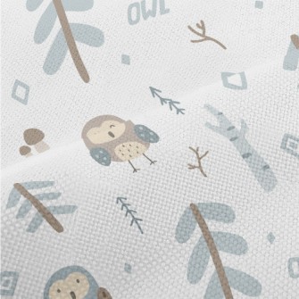 Owl Made Of Color Blocks Performance Linen