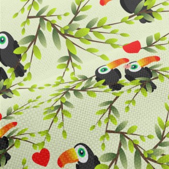 Toucan Couple On The Tree Performance Linen