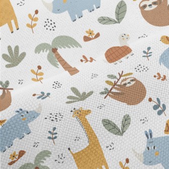 African Animals Living In Peac Performance Linen