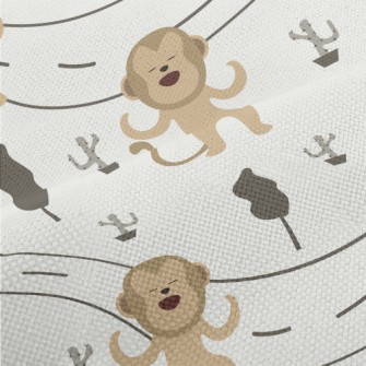 Monkeys Dancing On The Road Performance Linen