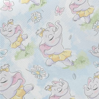 Cute Baby Elephant Ballerina Twill