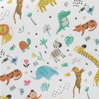 African Animals Playing Togeth Twill