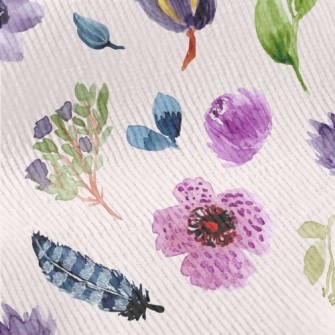 Watercolor Style Purple Flower Standard Corduroy