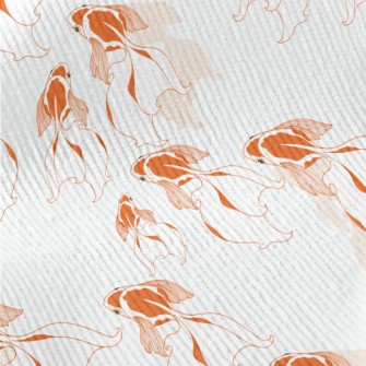 Beautiful Goldfish Swimming In Standard Corduroy