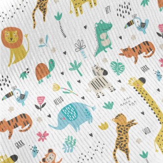 African Animals Playing Togeth Standard Corduroy