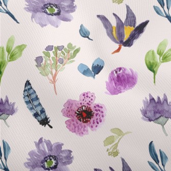 Watercolor Style Purple Flower Dobby