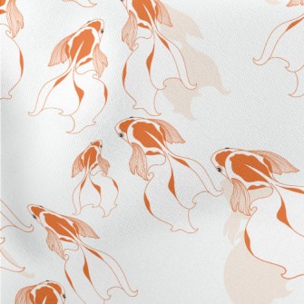 Beautiful Goldfish Swimming In Stretch Ponte