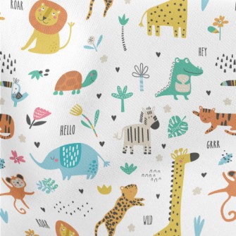 African Animals Playing Togeth Stretch Ponte