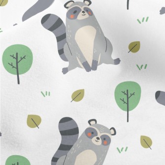 Raccoon Playing On The Grass Micro Fleece