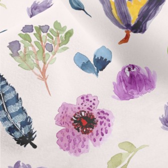 Watercolor Style Purple Flower Micro Fleece