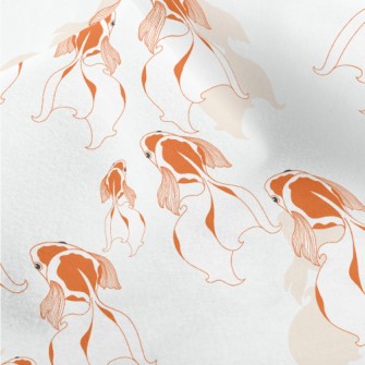 Beautiful Goldfish Swimming In Micro Fleece