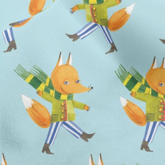 Sly Fox With Scarf Micro Fleece