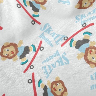 Cute Lion Playing Skateboard Minky